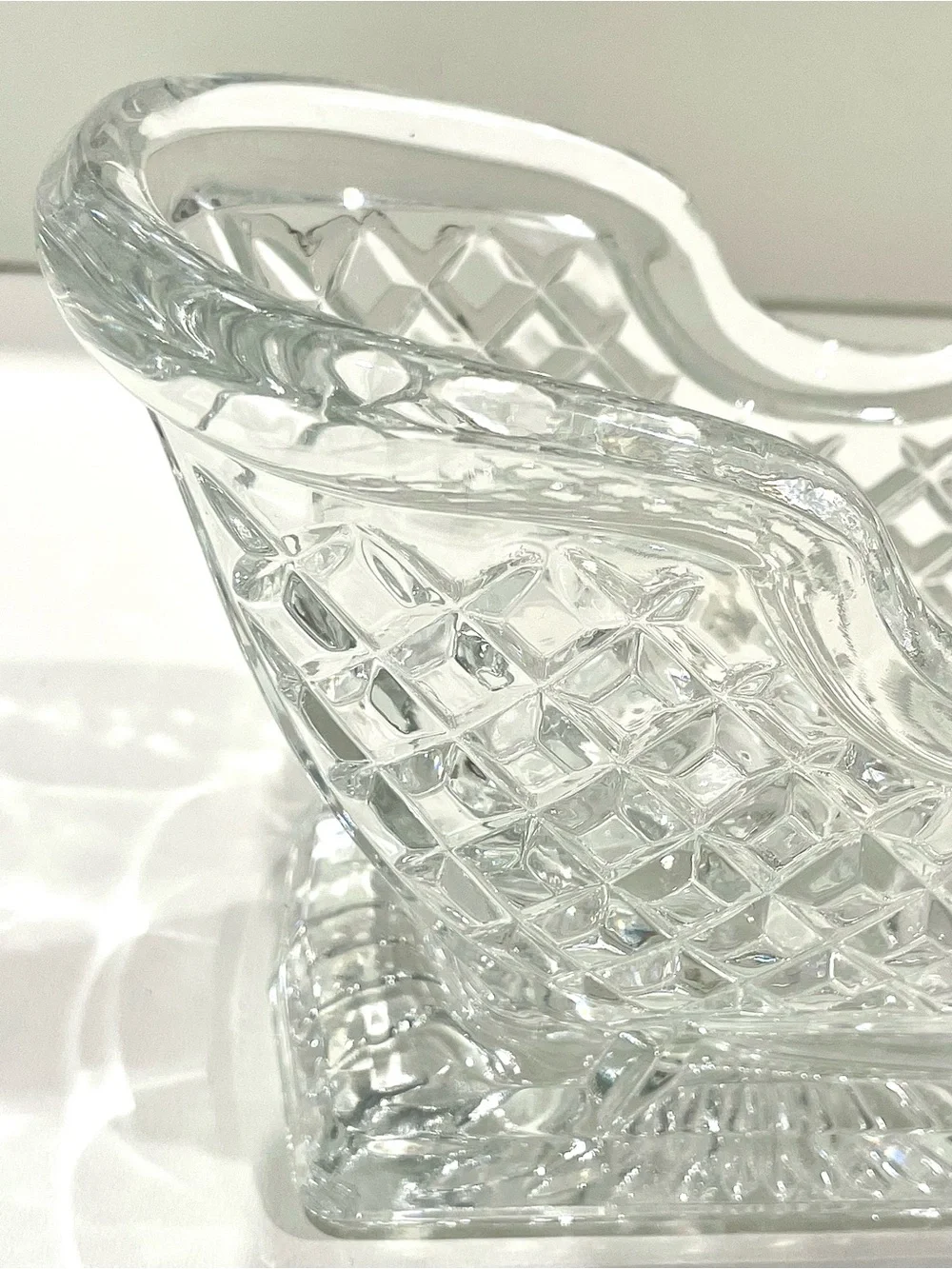 Vintage Crystal Sleigh Candy Dish Centerpiece Holiday Decor | EUC
